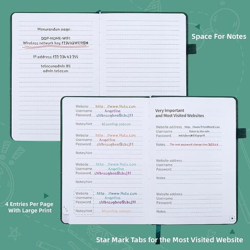 SZXEOE Password Keeper Book with Alphabetical Tabs, Password NoteBook for Seniors, Medium Size Address Book for Internet Website Log in Detail, Password Organizer Logbook for Home Office (Black) in Saudi Arabia
