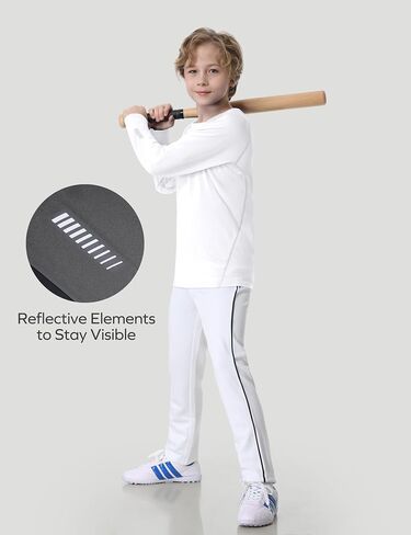 Ewedoos Boys Undershirts Thermal Shirts Youth Kids Compression Shirt Long Sleeve Fleece Lined Base Layer Baseball Soccer in Saudi Arabia