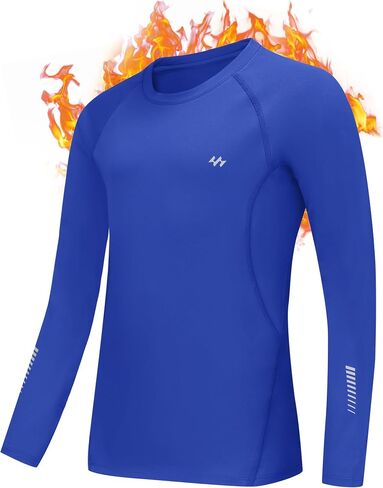 Ewedoos Boys Undershirts Thermal Shirts Youth Kids Compression Shirt Long Sleeve Fleece Lined Base Layer Baseball Soccer in Saudi Arabia