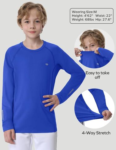 Ewedoos Boys Undershirts Thermal Shirts Youth Kids Compression Shirt Long Sleeve Fleece Lined Base Layer Baseball Soccer in Saudi Arabia
