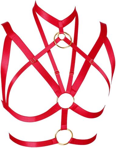 Women's Harness Punk Garter Elastic Bra Hollow Out Tops Plus Adjustable Size Gothic Hallowee Club Party Dance Festival Rave in Kuwait