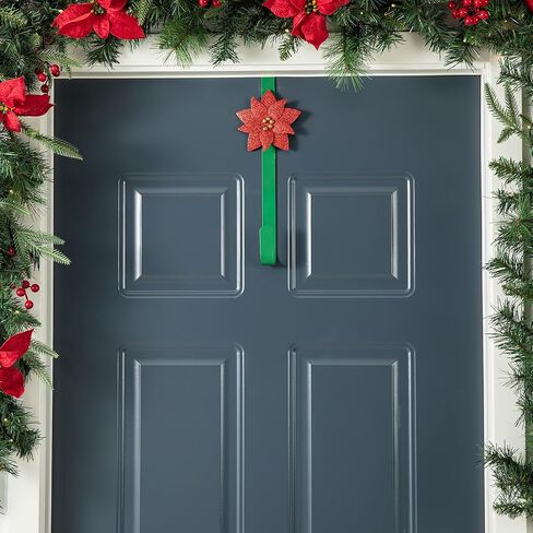 Glitzhome 3 Pcs Xmas Wreath Hangers for Front Door, Over The Door Metal Wreath Hanger Hooks with Santa, Elf, & Snowman, for Christmas Party Festival Decorations in Kuwait