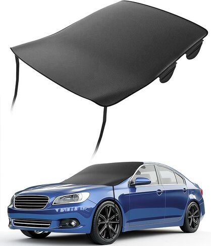 Windshield Cover for Ice/Snow [600D Oxford Fabric] Winter Protection Frost Snow Cover with Dual-Sided Waterproof PVC Heavy Duty Frost, Winter Protection for Car, Sedan, SUV, Trucks in Saudi Arabia