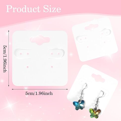 Tucnoeu 100Pcs Earring Display Cards Earring Cards with Holes kraft Earring Holders for Selling Earring Display Stand Earrings,Jewelry DIY Crafts Hanging Display Cards (2" x 2") in Saudi Arabia