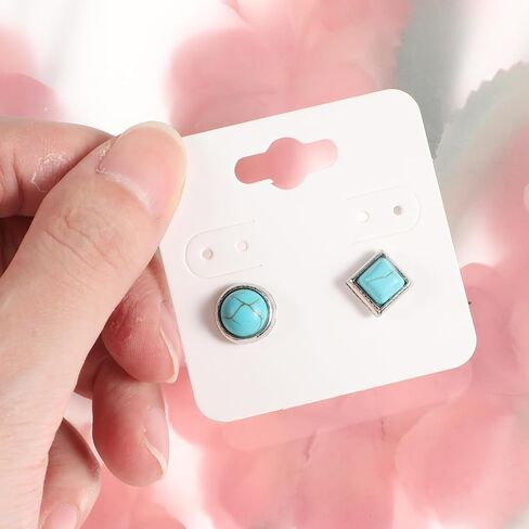 Tucnoeu 100Pcs Earring Display Cards Earring Cards with Holes kraft Earring Holders for Selling Earring Display Stand Earrings,Jewelry DIY Crafts Hanging Display Cards (2" x 2") in Saudi Arabia