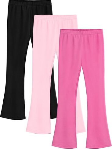 3 Pack Girls Flare Leggings Cotton Flare Pants for Girls High Waisted Boot Cut Yoga Pants Kids Bell Bottoms Leggings in Saudi Arabia