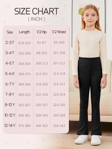 3 Pack Girls Flare Leggings Cotton Flare Pants for Girls High Waisted Boot Cut Yoga Pants Kids Bell Bottoms Leggings in Saudi Arabia
