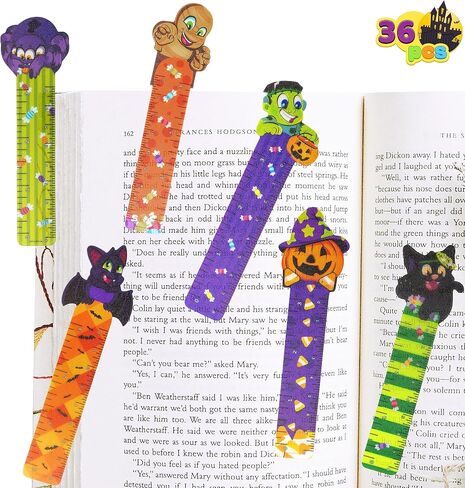 JOYIN 36 PCS Halloween Bookmark Rulers, 6 Designs Halloween Themed Prints Page Markers for Students Teachers Reading, Trick or Treat Classroom Reward Gifts, Halloween Party Favors Goodies, Book Marker in Saudi Arabia