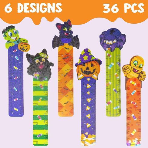 JOYIN 36 PCS Halloween Bookmark Rulers, 6 Designs Halloween Themed Prints Page Markers for Students Teachers Reading, Trick or Treat Classroom Reward Gifts, Halloween Party Favors Goodies, Book Marker in Saudi Arabia