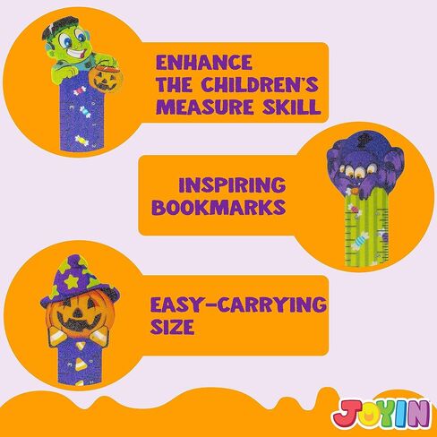 JOYIN 36 PCS Halloween Bookmark Rulers, 6 Designs Halloween Themed Prints Page Markers for Students Teachers Reading, Trick or Treat Classroom Reward Gifts, Halloween Party Favors Goodies, Book Marker in Saudi Arabia