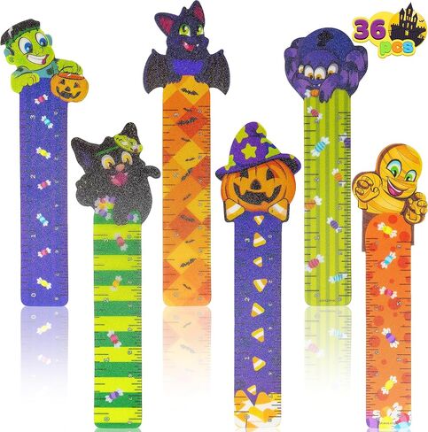 JOYIN 36 PCS Halloween Bookmark Rulers, 6 Designs Halloween Themed Prints Page Markers for Students Teachers Reading, Trick or Treat Classroom Reward Gifts, Halloween Party Favors Goodies, Book Marker in Saudi Arabia