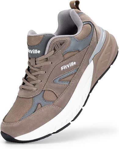 FitVille Wide Walking Shoes for Men Extra Wide Width Sneakers with Arch Support for Flat Feet Heel Pain Relief Plantar Fasciitis - Rebound NEO V1 in Saudi Arabia