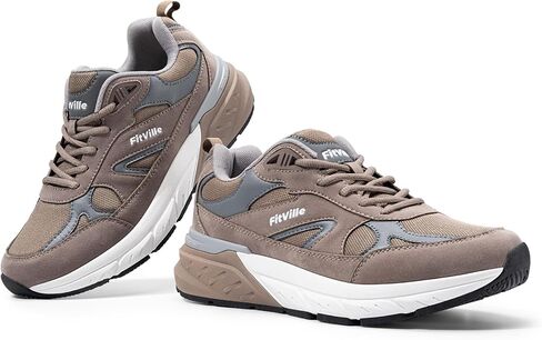FitVille Wide Walking Shoes for Men Extra Wide Width Sneakers with Arch Support for Flat Feet Heel Pain Relief Plantar Fasciitis - Rebound NEO V1 in Saudi Arabia
