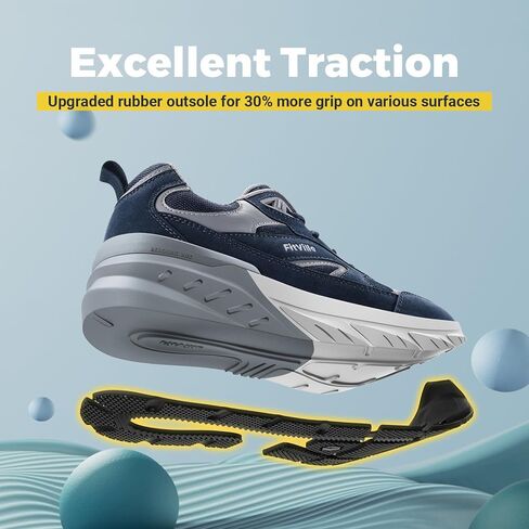 FitVille Wide Walking Shoes for Men Extra Wide Width Sneakers with Arch Support for Flat Feet Heel Pain Relief Plantar Fasciitis - Rebound NEO V1 in Saudi Arabia