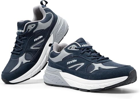 FitVille Wide Walking Shoes for Men Extra Wide Width Sneakers with Arch Support for Flat Feet Heel Pain Relief Plantar Fasciitis - Rebound NEO V1 in Saudi Arabia