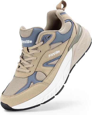 FitVille Wide Walking Shoes for Men Extra Wide Width Sneakers with Arch Support for Flat Feet Heel Pain Relief Plantar Fasciitis - Rebound NEO V1 in Saudi Arabia
