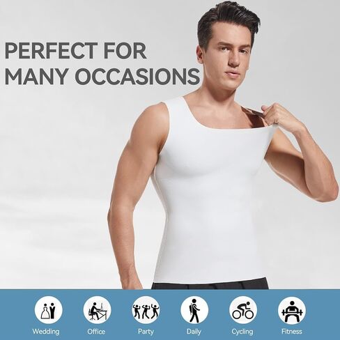 Men's Gynecomastia Compression Tank Top Shirts Slimming Body Shaper Vest Mens Workout Undershirt Shapewear in Saudi Arabia