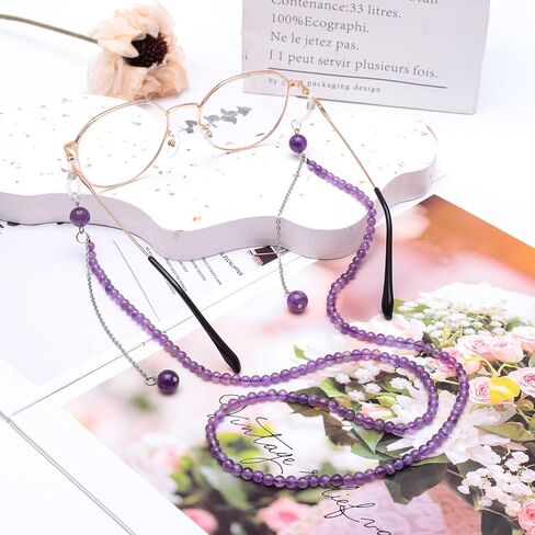 TUMBEELLUWA Healing Crystal Beaded Eyeglasses Chain Mask Lanyard Sunglasses String Cord for Women Men in Kuwait