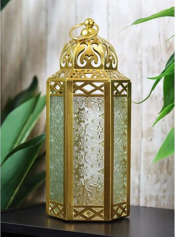 VELA LANTERNS 12pk Gold Moroccan Decor Candle Lantern, Decorative Candle Holder Lamp for Ramadan, Indoor Home Decor, Patio, Weddings, Table or Hanging, Assorted Colors, Medium in Saudi Arabia