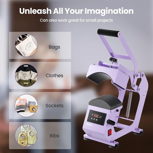 EENOUR Hat Press, Hat Heat Press Machine with 2 Platens & Caps Stretcher, Hat Press Heat Machine for Caps with Memory Mode, Precise Time and Temperature Control, Heat Transfer Printing for Caps, Hats in Kuwait