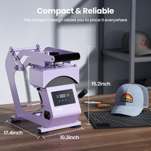 EENOUR Hat Press, Hat Heat Press Machine with 2 Platens & Caps Stretcher, Hat Press Heat Machine for Caps with Memory Mode, Precise Time and Temperature Control, Heat Transfer Printing for Caps, Hats in Kuwait
