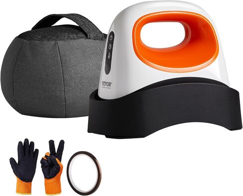 VEVOR Hat Press Machine, Mini Hat Heat Press for Caps with 3 Heating Levels, Cap Heat Press Machine with 6.1 x 3.5 inch Curved Heating Plate, Safety Base, and Glove, Automatic Shut-Off, White in Saudi Arabia