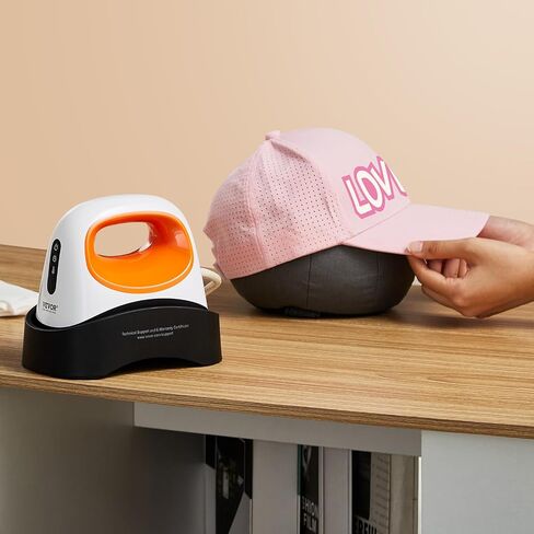 VEVOR Hat Press Machine, Mini Hat Heat Press for Caps with 3 Heating Levels, Cap Heat Press Machine with 6.1 x 3.5 inch Curved Heating Plate, Safety Base, and Glove, Automatic Shut-Off, White in Saudi Arabia
