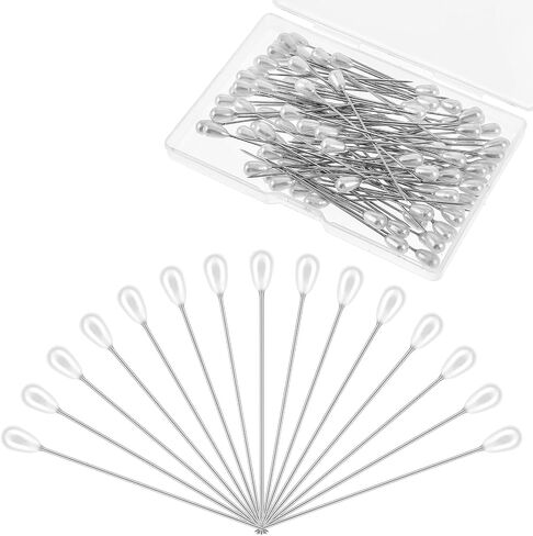 100 Pcs Sewing Pins for Fabric, Long 2.2 Inch Quilting Pins Straight Pins with Pearlized Head, Multicolor Corsage Stick Pins for Jewelry DIY Decoration Craft and Sewing Project in Kuwait