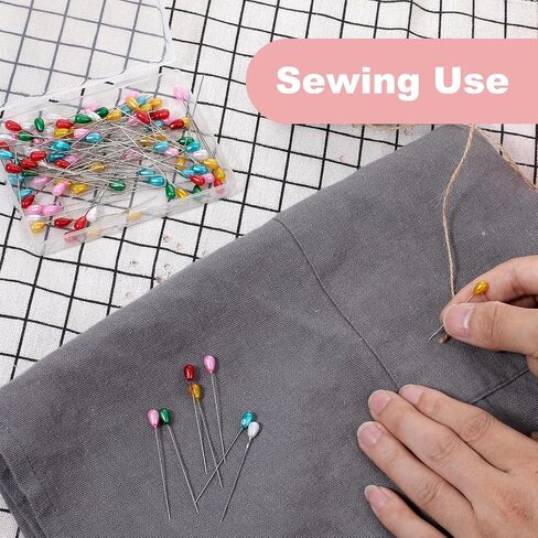 100 Pcs Sewing Pins for Fabric, Long 2.2 Inch Quilting Pins Straight Pins with Pearlized Head, Multicolor Corsage Stick Pins for Jewelry DIY Decoration Craft and Sewing Project in Kuwait
