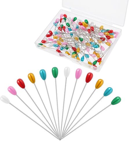 100 Pcs Sewing Pins for Fabric, Long 2.2 Inch Quilting Pins Straight Pins with Pearlized Head, Multicolor Corsage Stick Pins for Jewelry DIY Decoration Craft and Sewing Project in Kuwait