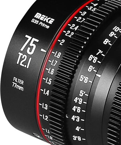 MEKE 18 مم T2.1 Super 35 Prime Manual Focus Cinema Lens for PL-Mount Cine Camera متوافقة مع C700 PL، ARRI Amira، أليكسا ميني إلخ. in Kuwait
