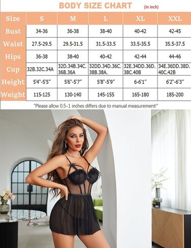 Avidlove Lingerie for Women Mesh Chemise Sleepwear Lace Push Up Nightgown Sexy Sheer Babydoll in Saudi Arabia