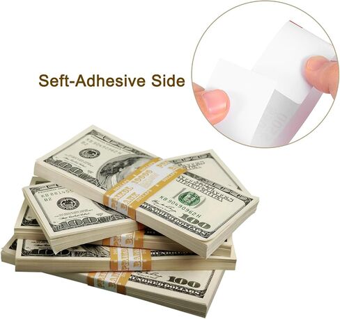uxcell Pack of 50 Money Band Bundles, Self-Adhesive Bill Wrappers Money Wrappers Money Straps for Organize Bills Money, 7.6x1.14 Inch, Yellow in Saudi Arabia
