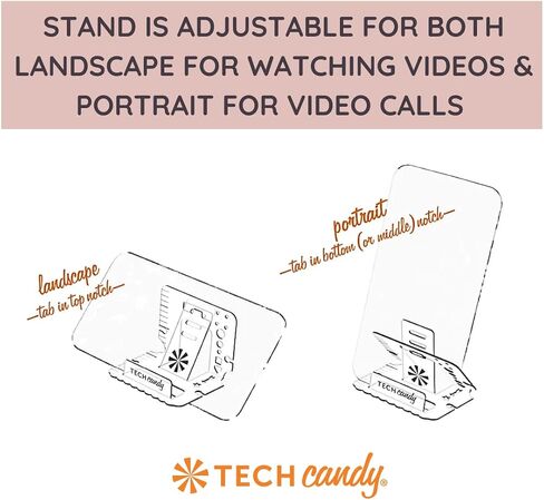 حامل للهاتف/الكمبيوتر اللوحي من Tech Candy Handy قابل للتعديل وأداة متعددة، وردي - بحجم بطاقة الائتمان، محمول، خفيف الوزن، مسطرة، استنسل رصاص، للهواتف والأجهزة اللوحية، وعرض المناظر الطبيعية والصور in Kuwait