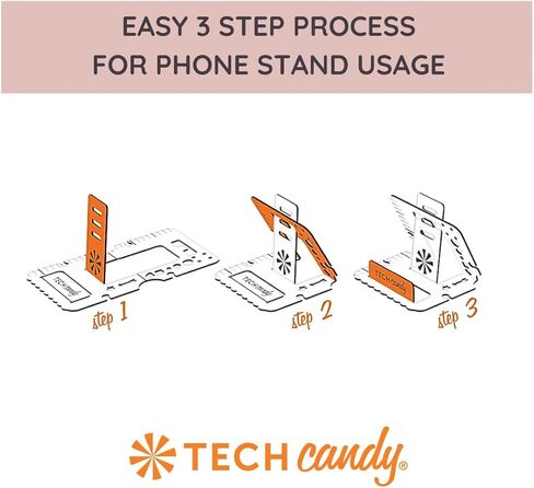 حامل للهاتف/الكمبيوتر اللوحي من Tech Candy Handy قابل للتعديل وأداة متعددة، وردي - بحجم بطاقة الائتمان، محمول، خفيف الوزن، مسطرة، استنسل رصاص، للهواتف والأجهزة اللوحية، وعرض المناظر الطبيعية والصور in Kuwait