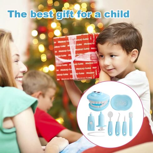 9-Piece Dental Pretend Play Set, Educational Dentist Play Kit with Teeth Model, Toothbrush, Dental Mirror, Syringe, Toothpaste, Tray, and Dental Tools, Fun Pretend Play Doctor Kit for Kids (Pink) in Saudi Arabia