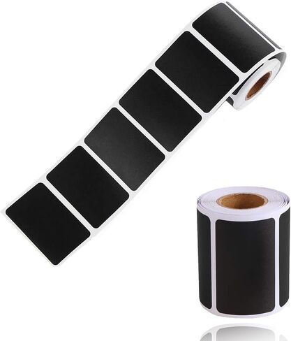 Chalkboard Sticker Label Black Rectangle Coding Roll Labels 300 Pcs Removable Write-On Reusable Waterproof for Kitchen Containers Jar Storage Bins Office Craft in Saudi Arabia