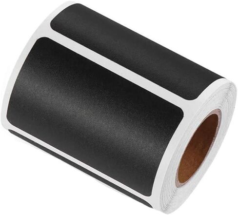 Chalkboard Sticker Label Black Rectangle Coding Roll Labels 300 Pcs Removable Write-On Reusable Waterproof for Kitchen Containers Jar Storage Bins Office Craft in Saudi Arabia
