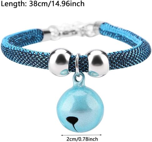 طوق قطة مع جرس للقطط، قلادة بمشبك امان قابل للتعديل، مستلزمات الحيوانات الاليفة الصغيرة، اكسسوارات اشياء مخصصة للقطط، حزام مطاطي للامان للفتيات والرجال والقطط (ابيض) in Kuwait