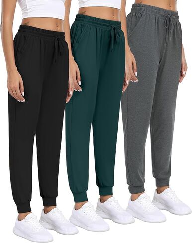 Women's Lightweight Drawstring Sweatpants Jogger Pants with Pockets,Yoga Workout Running Casual Pants in Kuwait