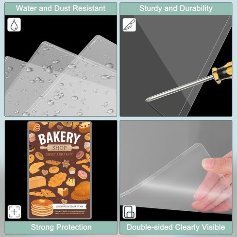 6PCS 11 x 17 Rigid Print Protectors Hard Plastic Sheet Protectors, Clear Heavy Duty Toploaders Menu Holder Poster Sleeves Page Protectors Frames Holder for Magazine Photo Paper Poster Prints in Kuwait