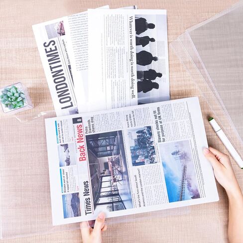 6PCS 11 x 17 Rigid Print Protectors Hard Plastic Sheet Protectors, Clear Heavy Duty Toploaders Menu Holder Poster Sleeves Page Protectors Frames Holder for Magazine Photo Paper Poster Prints in Kuwait