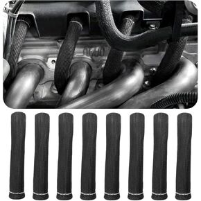 8 PCS Spark Plug Wire Protector Sleeve, 6 Inches Glass Fiber Automotive Wire Heat Insulation Boots, Fireproof Protect Cover Replacement for Spark Plug Wire, Car Accessories (Blue)