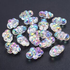Bubble Clusters - 10 Pk,1:6 Scale Bubbles for Miniature Dollhouse Bath Tub Model, Zen Garden or Fairy Beach - Acrylic Beads for Jewelry Crafts