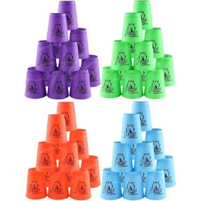 48Pcs Sport Stacking Cups, Quick Stacking Cups Set Speed Training Games for Travel Party Challenge Competition Game for Kids and Adults