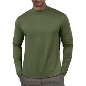Men's Fashion Shirts Long Sleeve Mock Turtleneck T-Shirts Casual Thermal Undershirt Tops