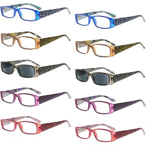 Eyekepper 4-pack Reading Glasses Blue Light Blocking for Women Amber Tinted +2.00