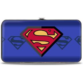 Buckle-Down unisex adults Buckle-down Hinge - Superman Shield Centered/Shield Stripe Blues Wallet, Multicolor, 7 x 4 US