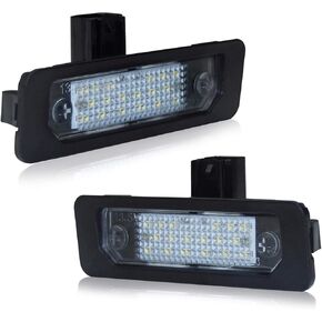D-Lumina LED License Plate Light Tag Lamp Assembly for Fo-rd Mustang 1994-2004, Powered by 18-SMD 6000K White Tag Lights, Pack of 2
