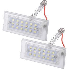 Car 6500K White LED License Plate Light Assembly 51137062293 3528SMD for BMW X5 2002-2006 ABS Clear (Set of 2)